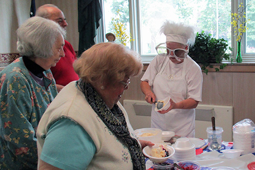 Residents at ice cream social